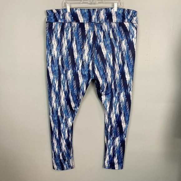 fullbeauty Sport Women's Size 26/28 Blue and White Leggings Stretch Activewear - Picture 8 of 12